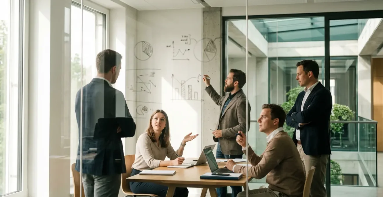 Vertriebsteam plant strategische Content-Formate für erfolgreiche Zweitgespräche im B2B-Bereich