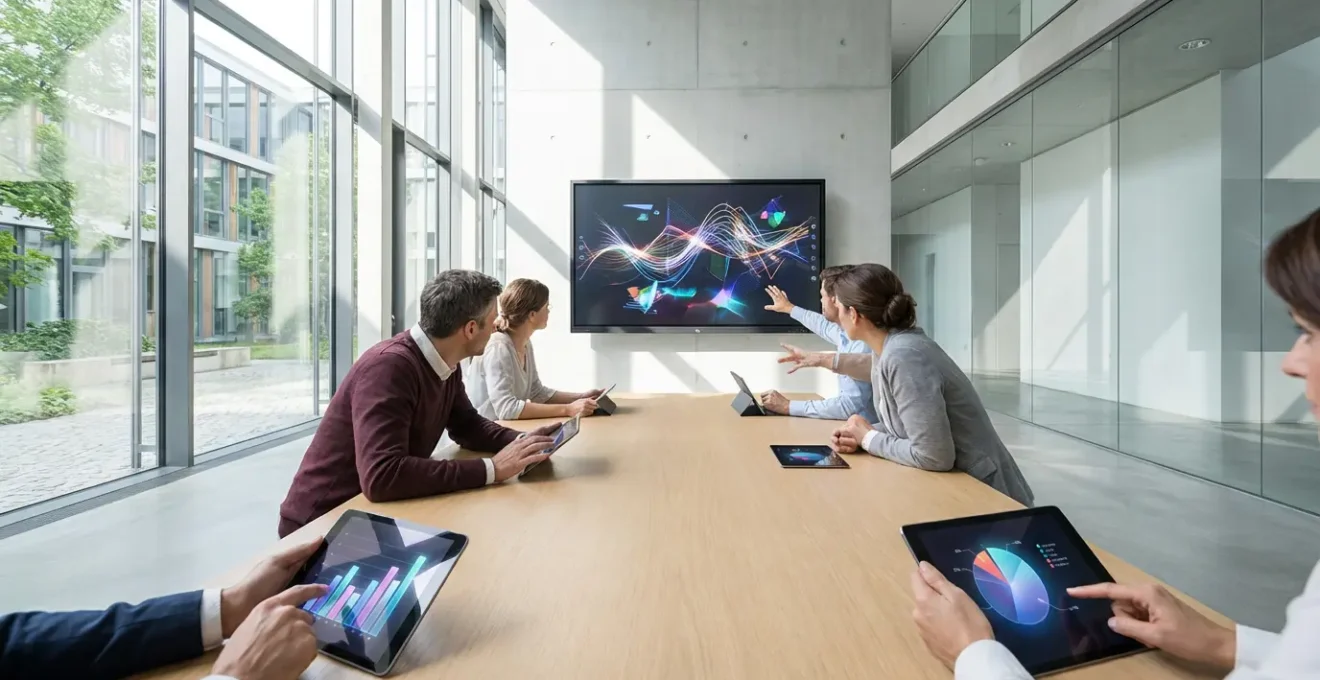 Interaktive digitale Verkaufstools werden in einem Workshop demonstriert