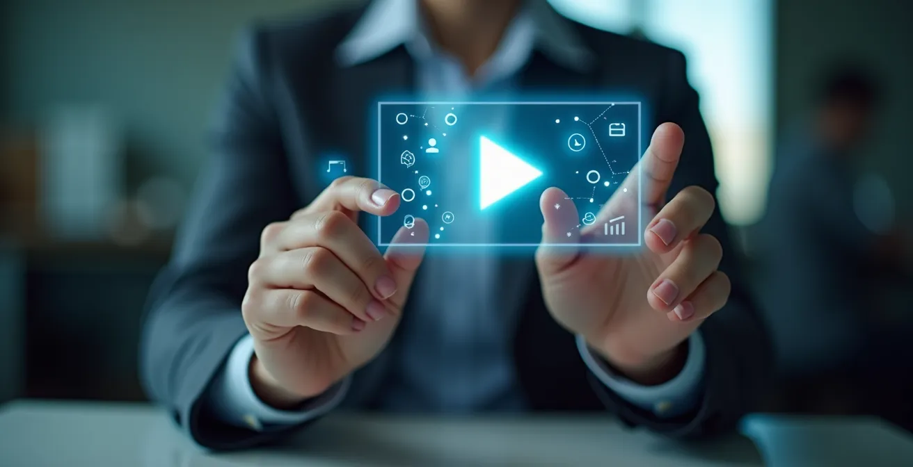 Abstrakte Darstellung einer optimalen Video-Platzierung auf einer Webseite