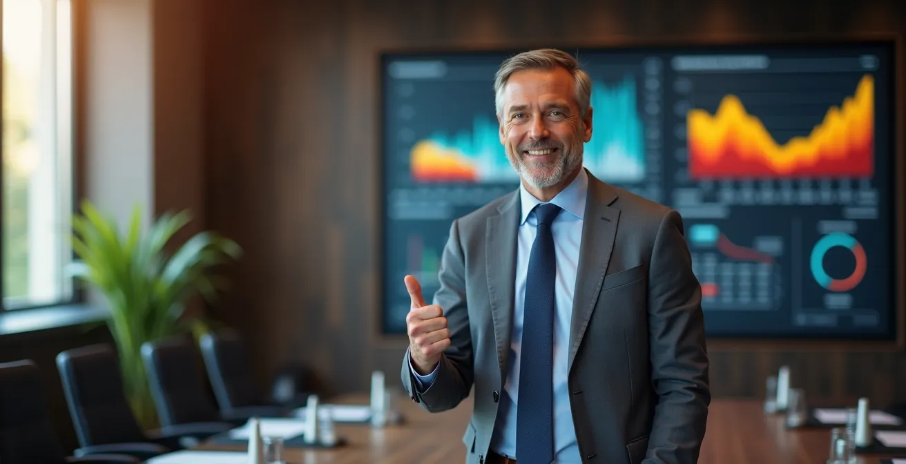 CFO analysiert Marketing-ROI Präsentation