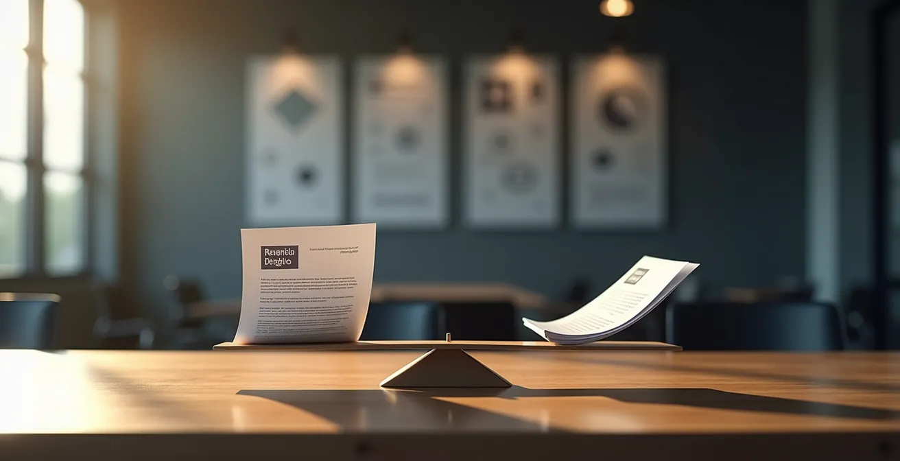 Marketing-Team prüft systematisch Werbeaussagen anhand einer visuellen Compliance-Matrix