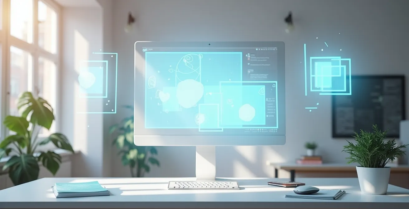 Kreative Arbeitsumgebung mit verschiedenen Visualisierungstechniken für Videoanimation